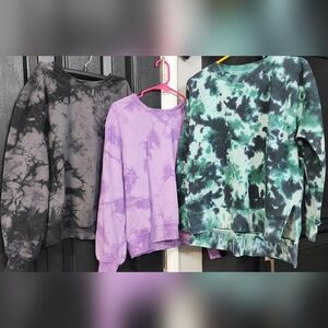 3 Tye Dye Sweatshirts SMALL